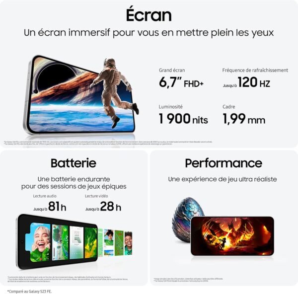 Samsung Galaxy S24 FE Smartphone RAM 8Go - 256 Go Noir – Image 6